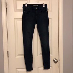 Express mid rise dark wash stretch+ jean leggings